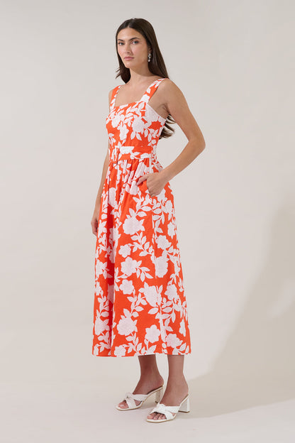 Avril Belted Midi Dress Lilo Tropics