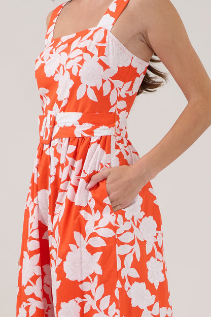 Avril Belted Midi Dress Lilo Tropics