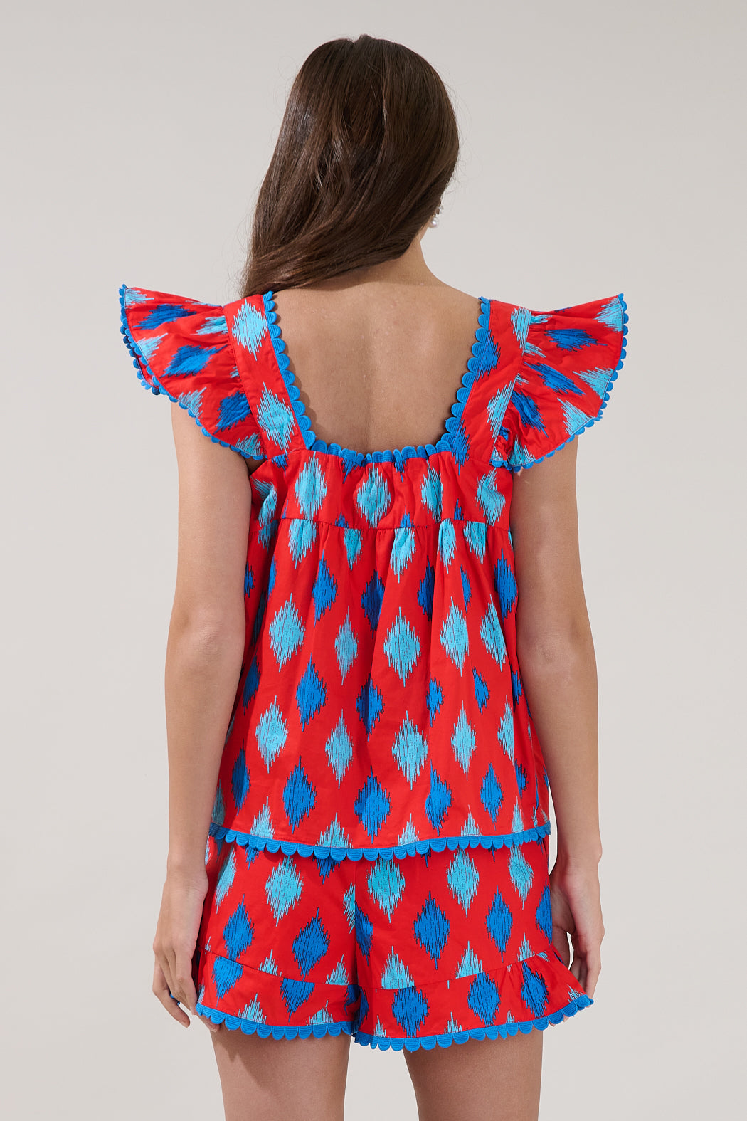 Ada Ruffle Top Abstract