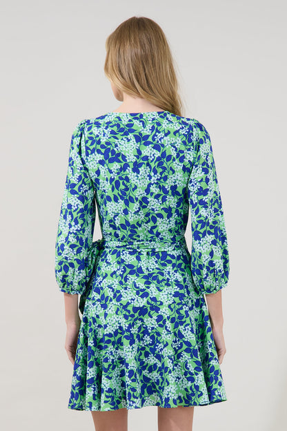 Berta Wrap Ruffle Mini Dress Floral