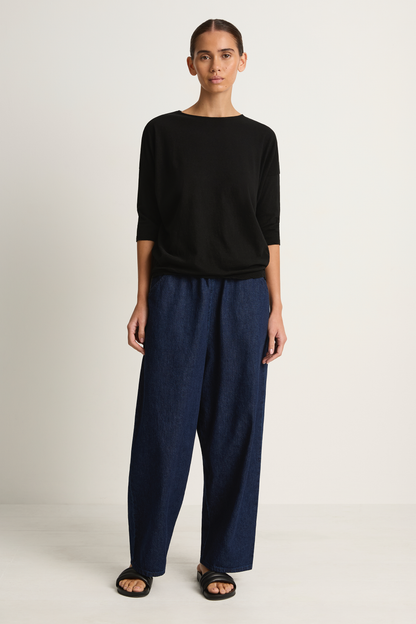 Pas De Calais Cotton Linen Jersey T-Shirt - Black