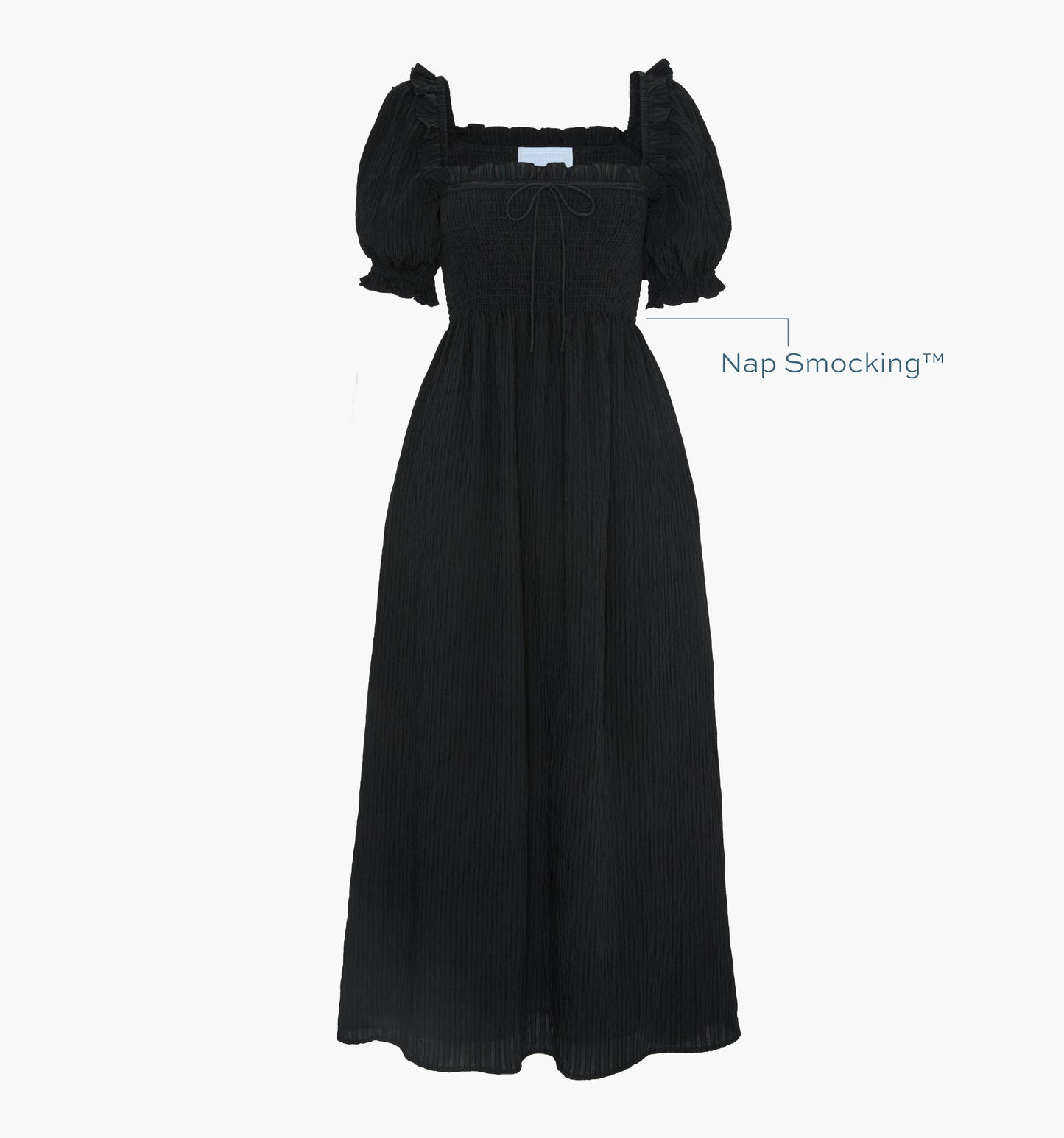 The Scarlett Nap Dress - Black Tonal Seersucker