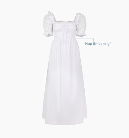 The Scarlett Nap Dress - White Shadow Stripe