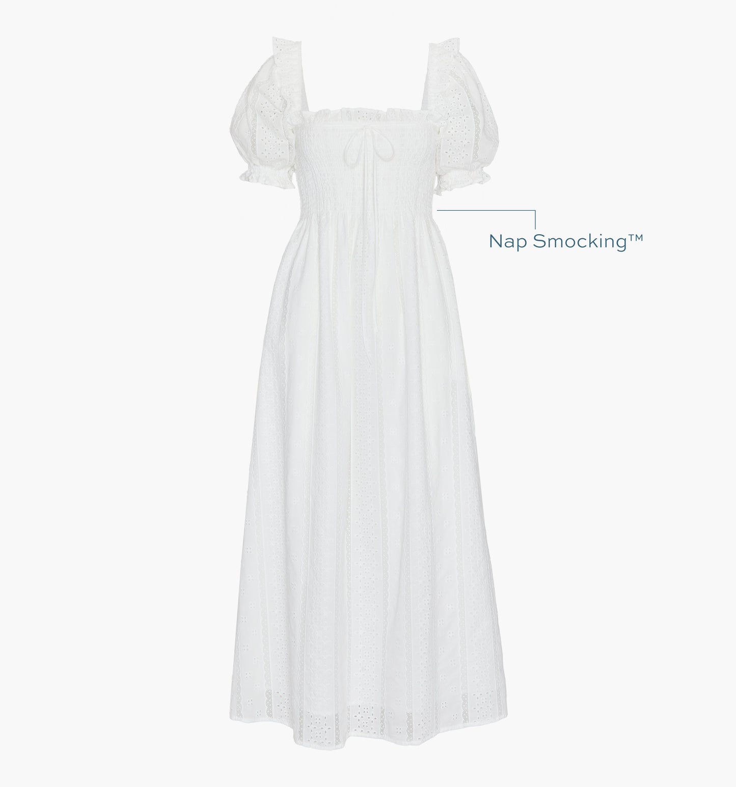 The Scarlett Nap Dress - White Broderie Voile