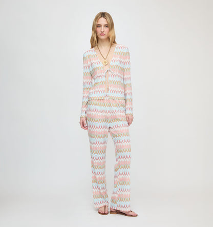 The Alden Pant - White Multi Smooth Shimmer Knit