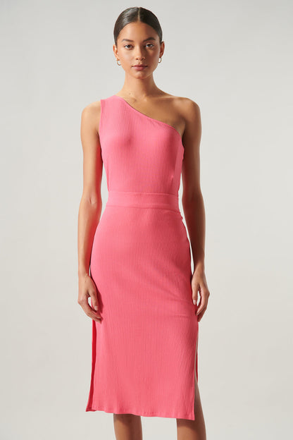 Brighter Days Ribbed Knit Midi Skirt