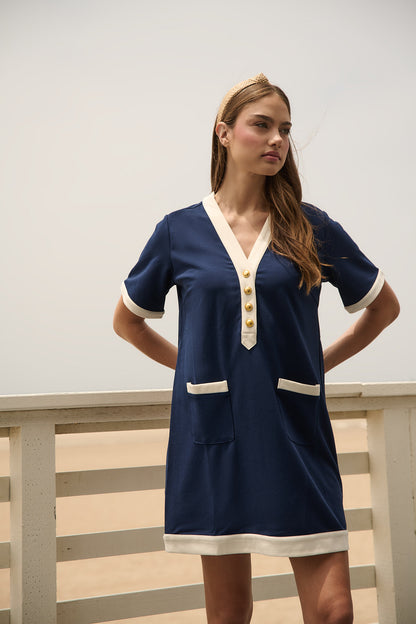 Durmela Contrast Shift Mini Dress