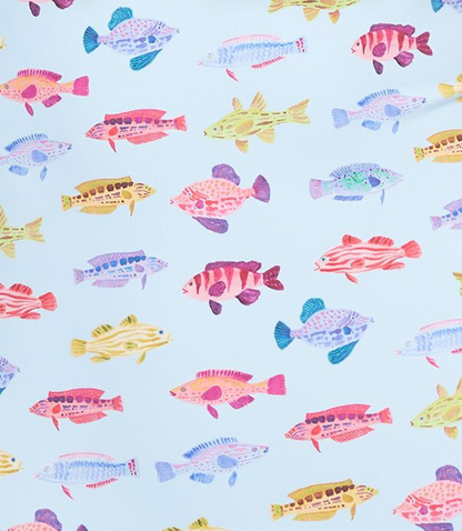 The Tiny Sora Rashguard - Blue Rainbow Fish