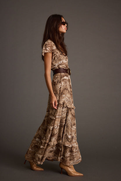 Sundance Mocha Printed Maxi Dress