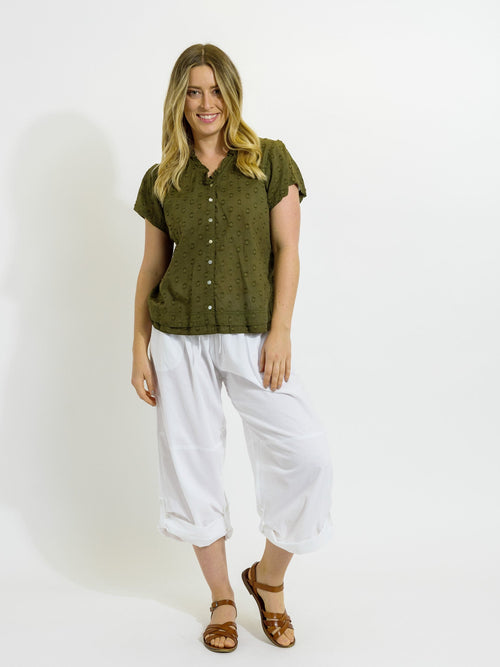 Capricorn Shirt in Olive Dobby