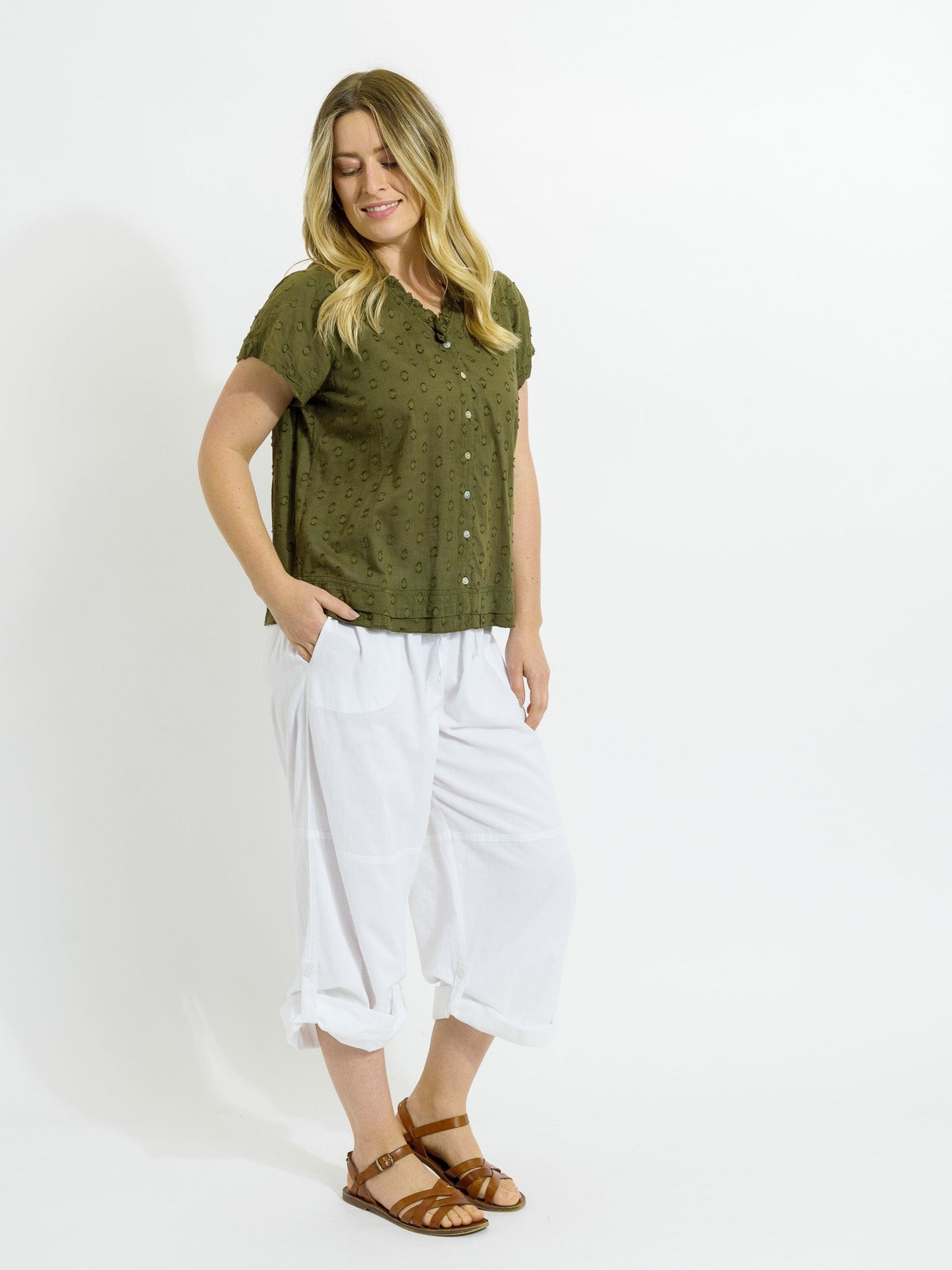 Capricorn Shirt in Olive Dobby