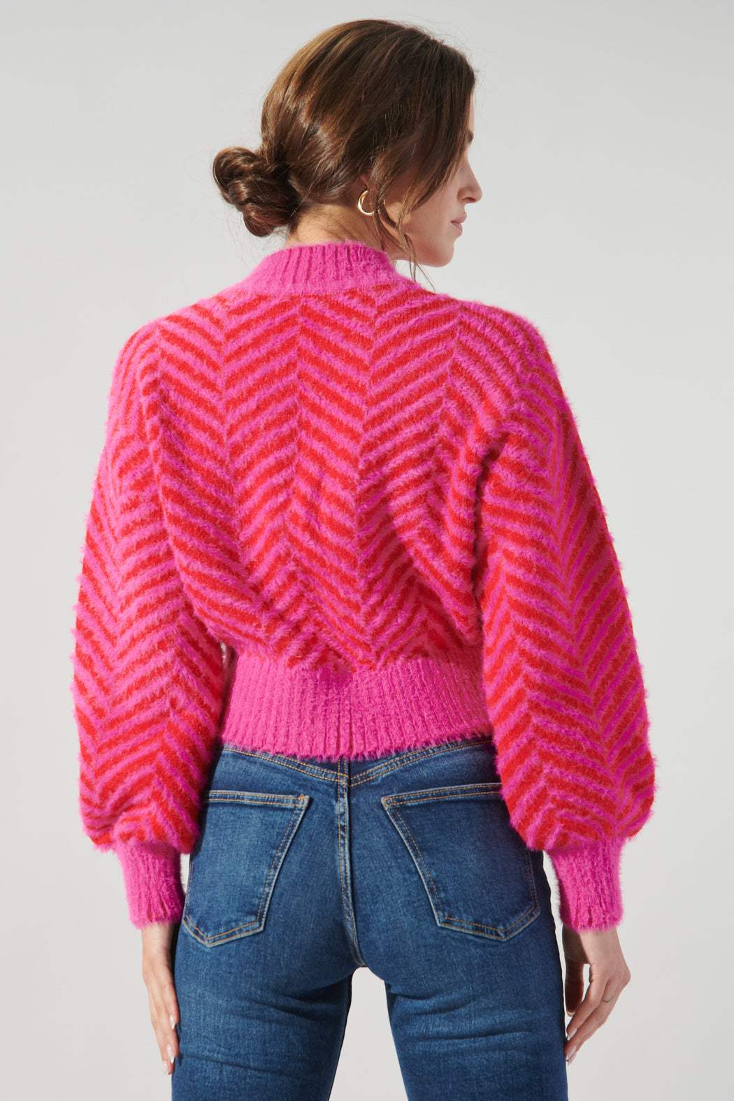 Cheshire Cobalt Eyelash Chevron Sweater