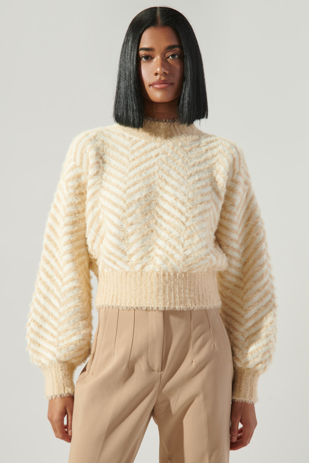 Cheshire Cobalt Eyelash Chevron Sweater