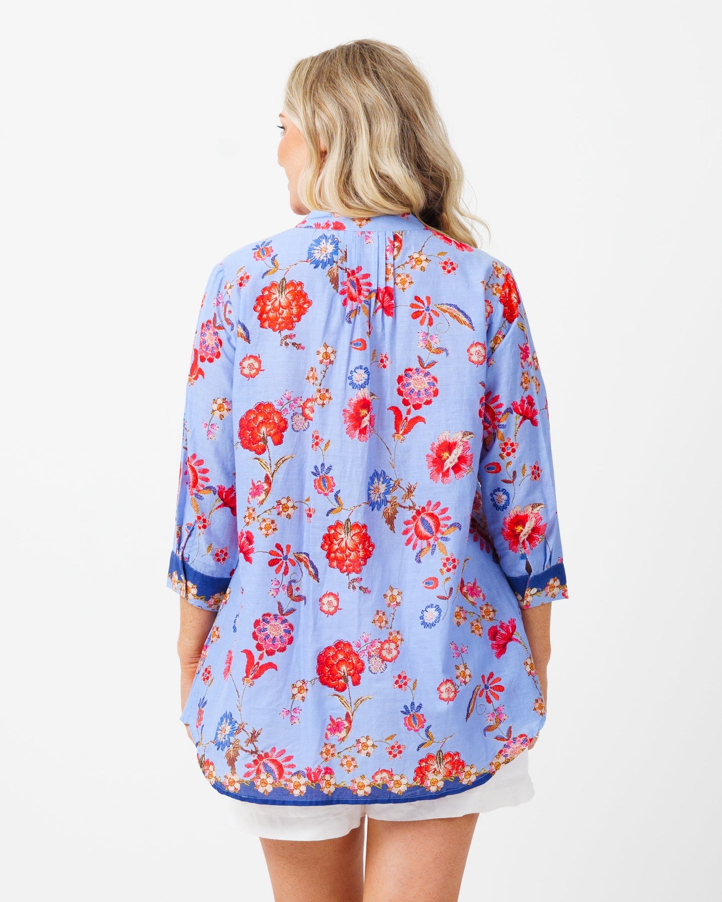 Palm Cove Top in Blue Azaleas