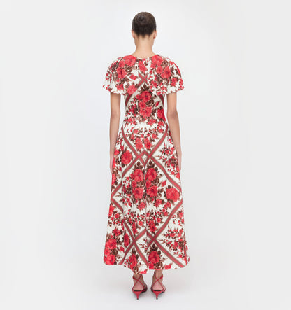 The Davina Dress - Red Diamond Rose