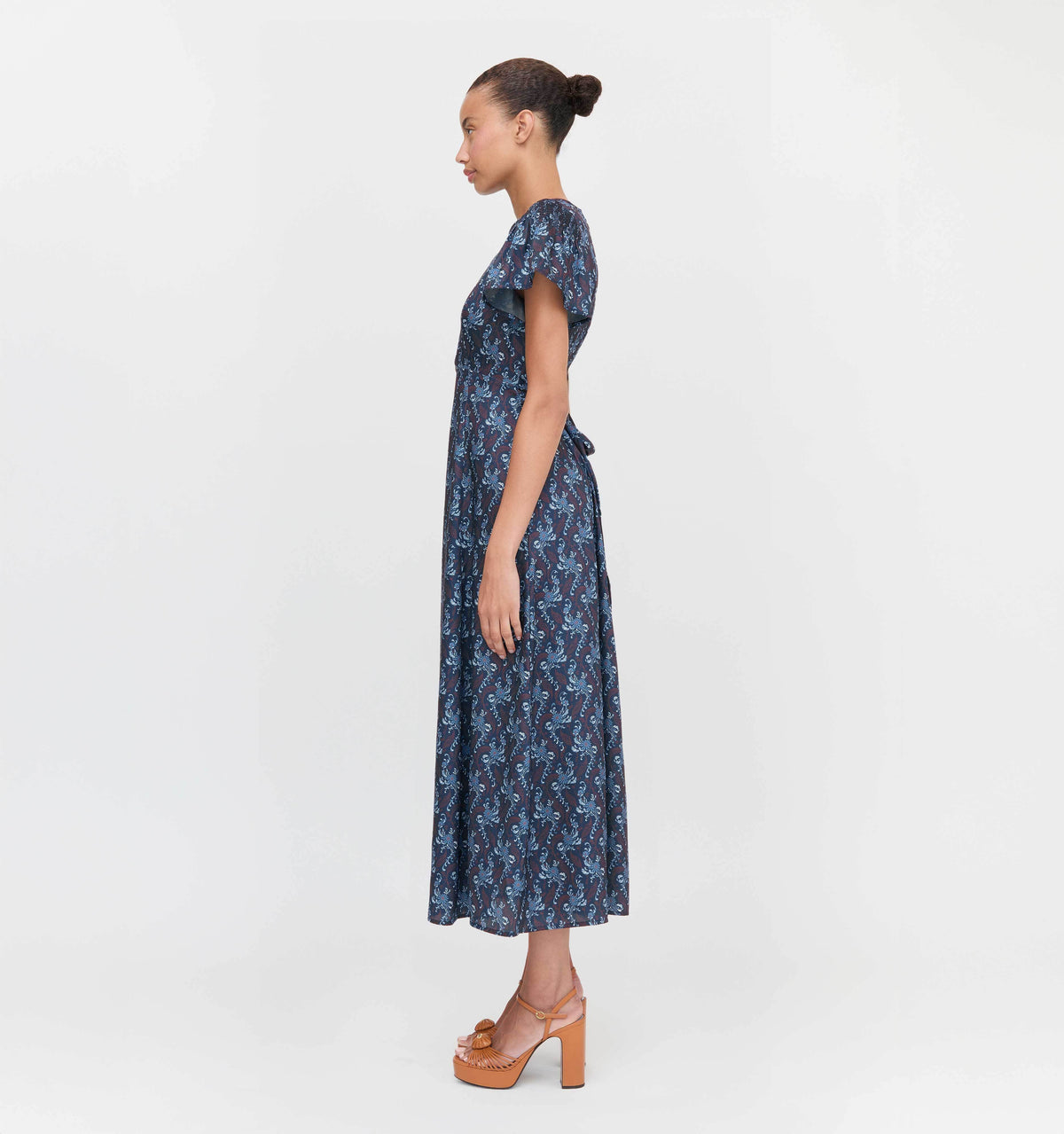 The Dominique Dress - Navy Cala Paisley