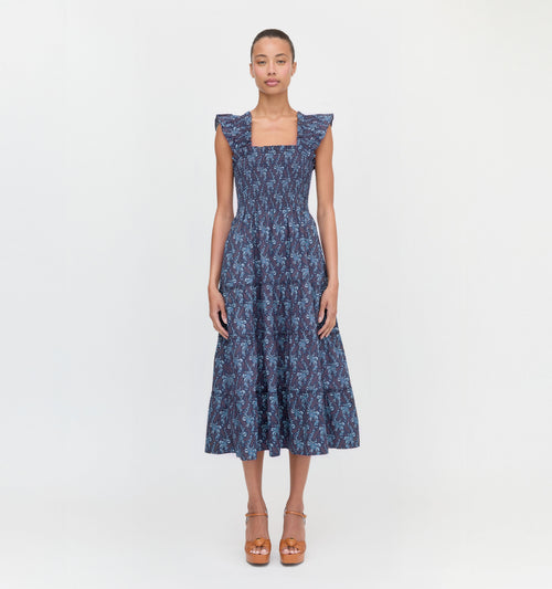 The Ellie Nap Dress - Navy Cala Paisley