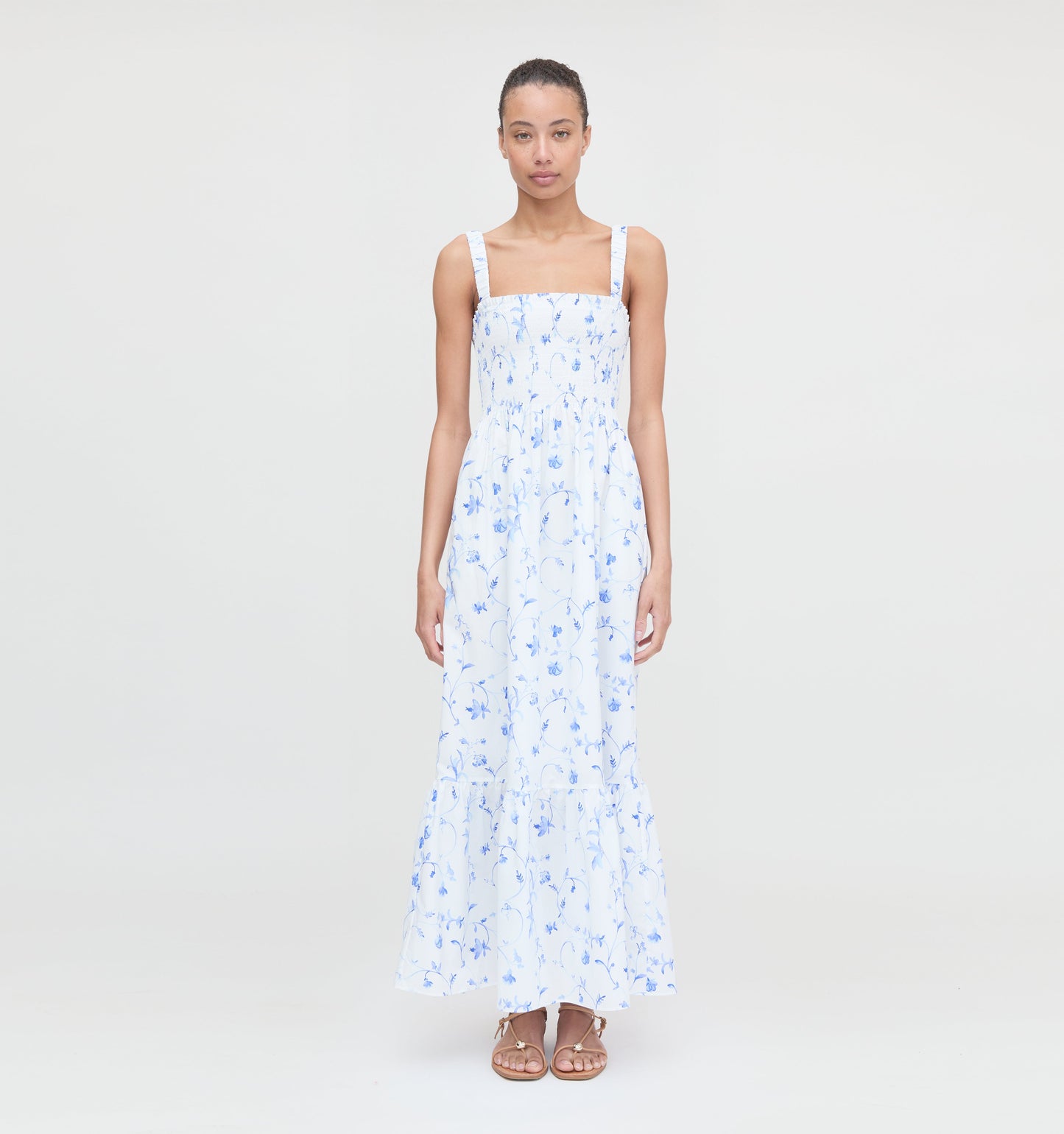 The Anjuli Nap Dress - Blue Botanical