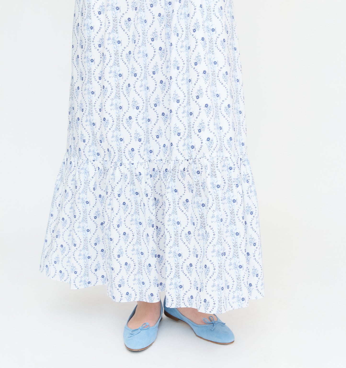 The Anjuli Nap Dress - Blue Vine Stripe