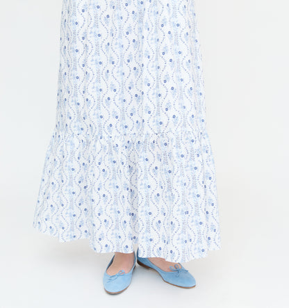 The Anjuli Nap Dress - Blue Vine Stripe