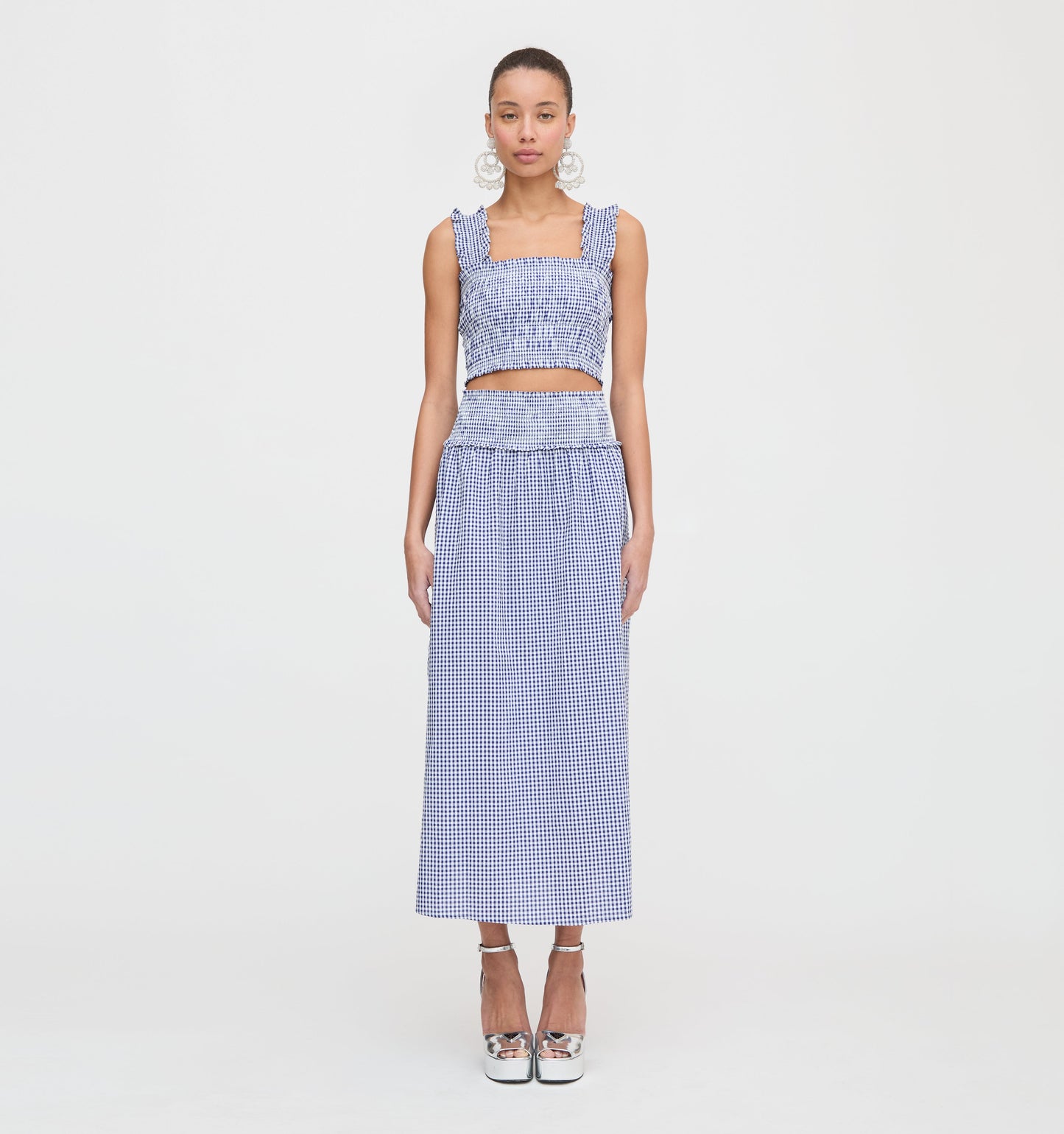 The Azalea Nap Top - Navy Gingham