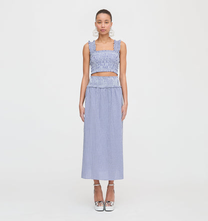 The Azalea Nap Top - Navy Gingham