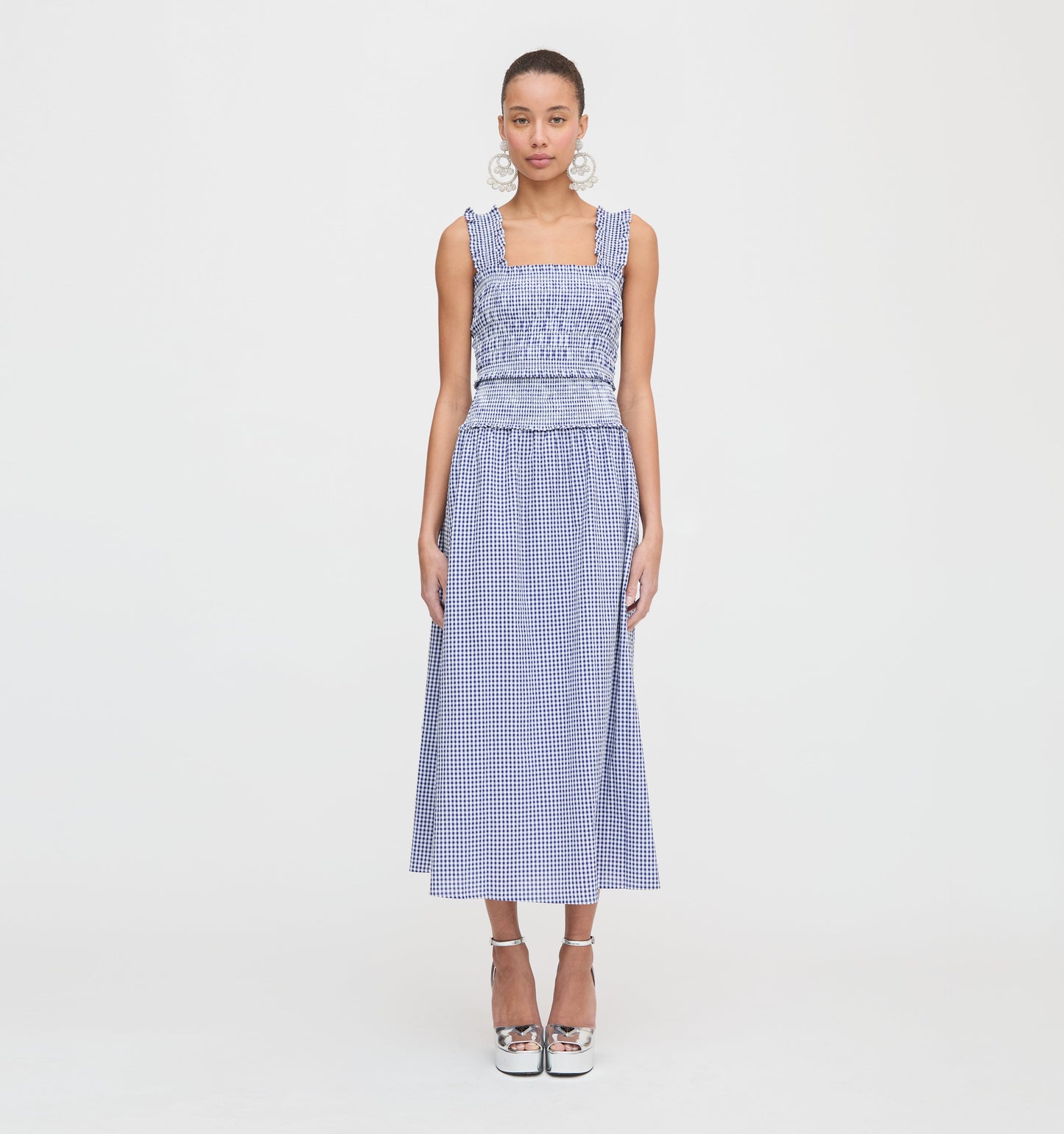 The Azalea Nap Top - Navy Gingham