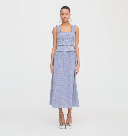 The Azalea Nap Top - Navy Gingham