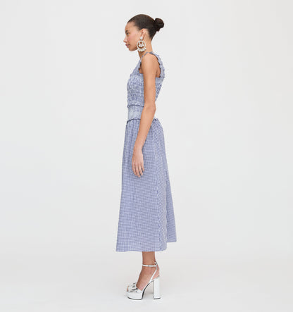 The Azalea Nap Top - Navy Gingham