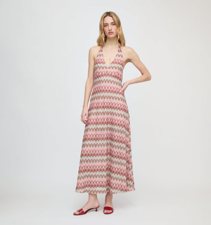 The Bela Dress - Pink Multi Smooth Shimmer Knit