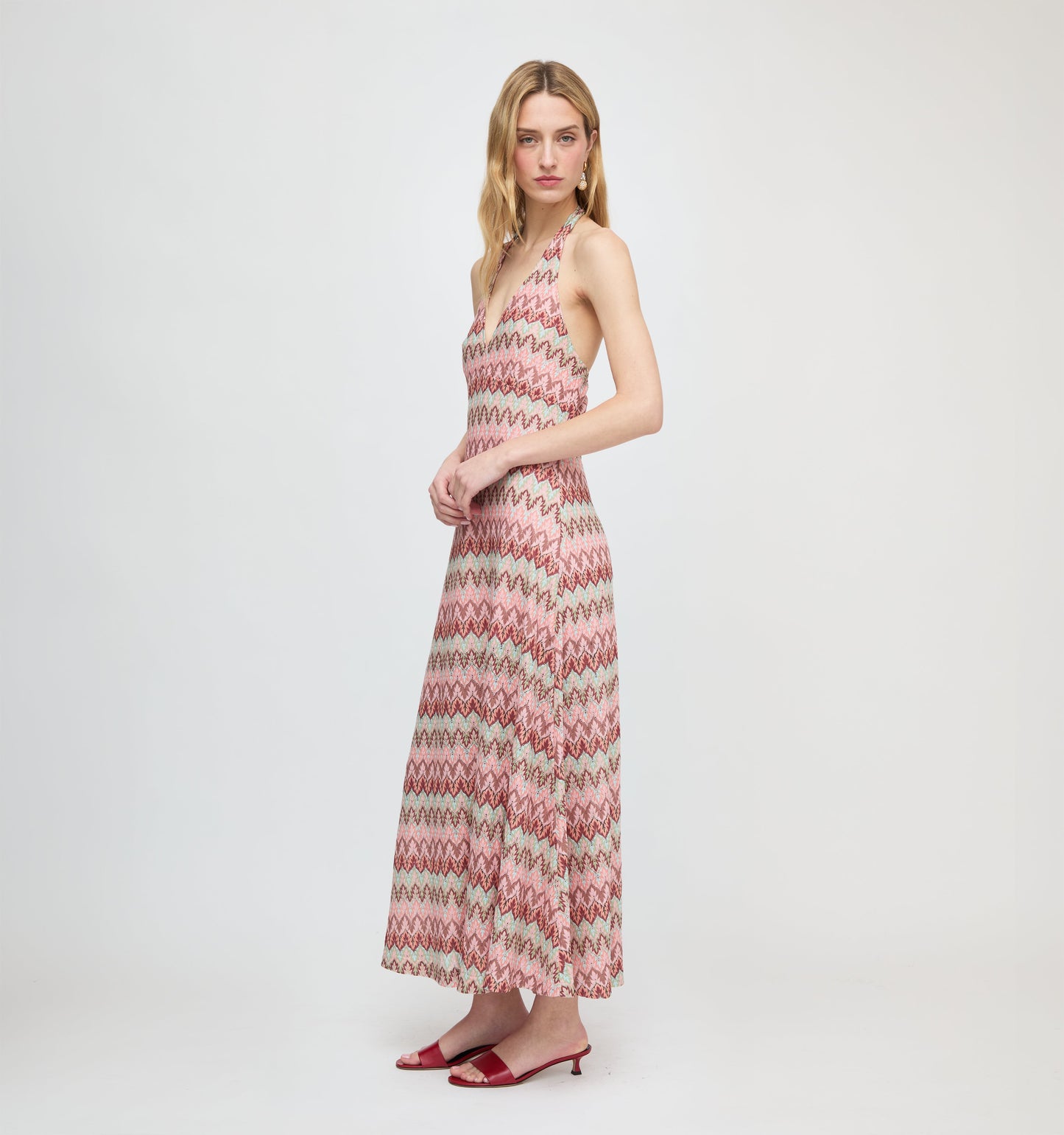The Bela Dress - Pink Multi Smooth Shimmer Knit