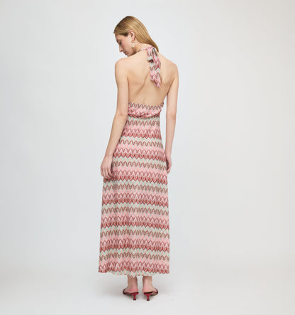 The Bela Dress - Pink Multi Smooth Shimmer Knit