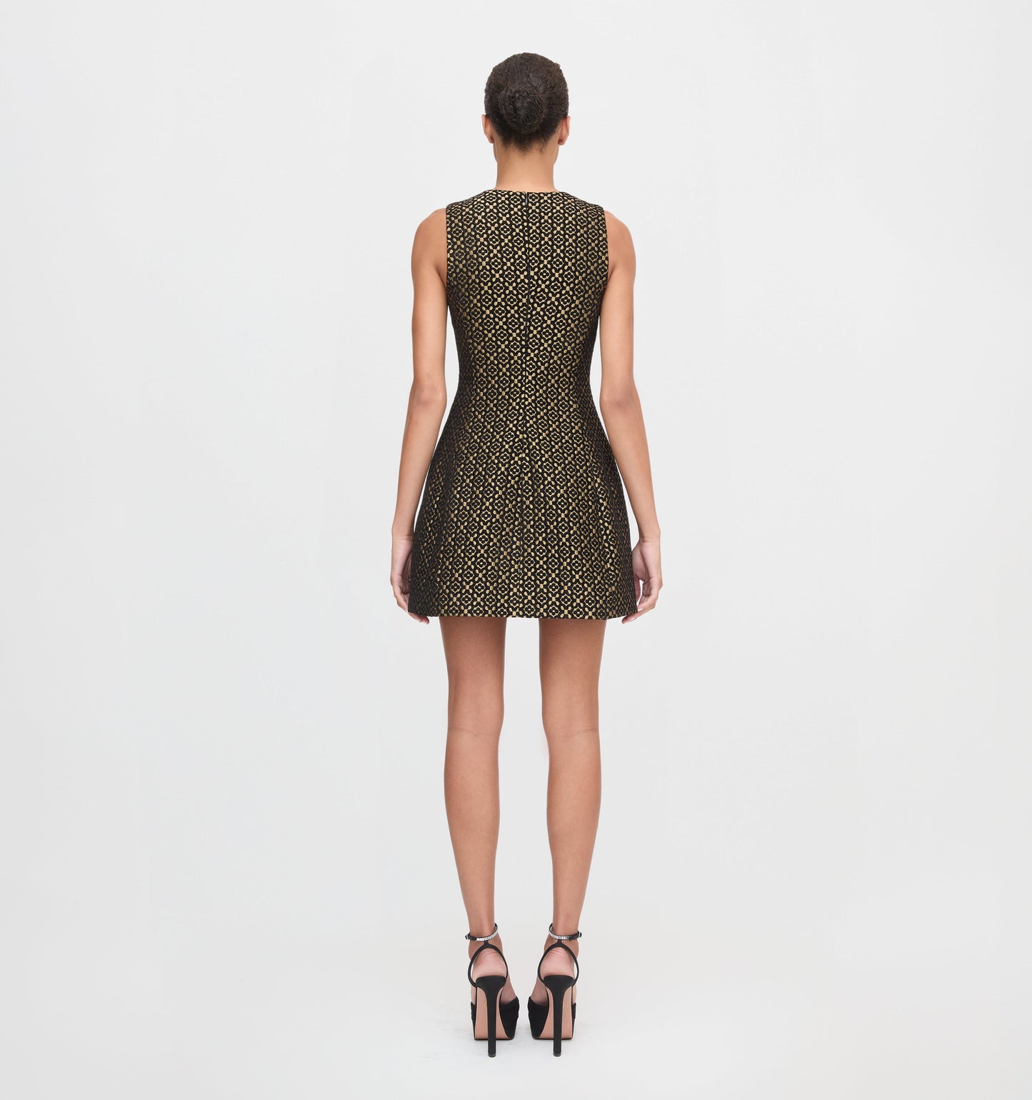The Blythe Bow Dress - Metallic Brocade
