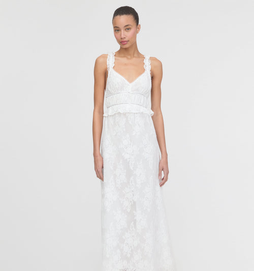 The Bonnie Nightgown - White Magnolia Lace
