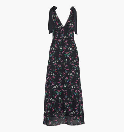 The Cassie Dress - Navy Scallop Bow Chintz