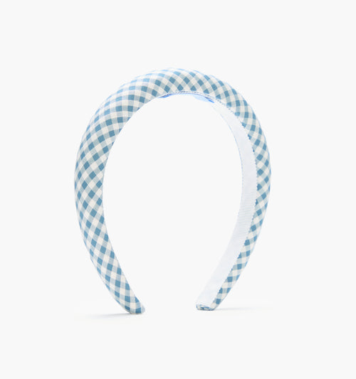 The Cleo Headband - Lagoon Gingham