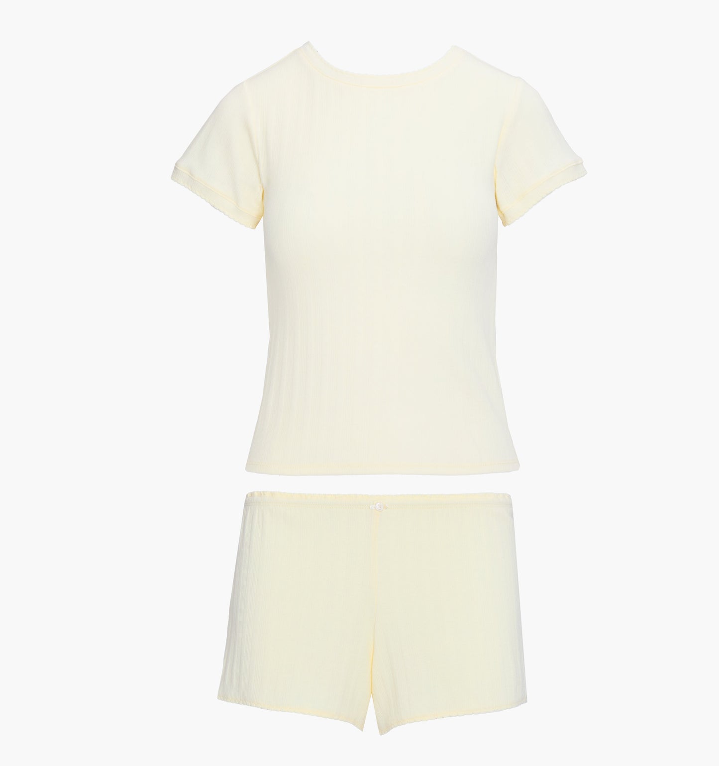 The Coco Pointelle PJ Set - Butter Yellow Pointelle