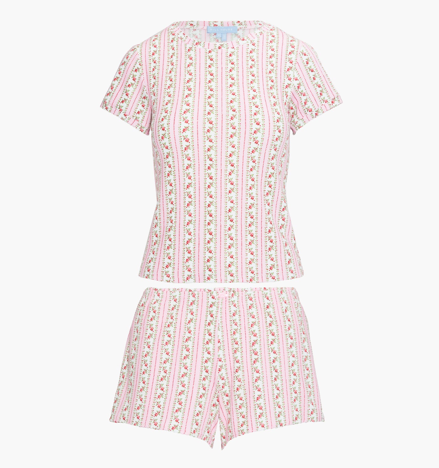 The Coco Pointelle PJ Set - Pink Floral Dot Stripe