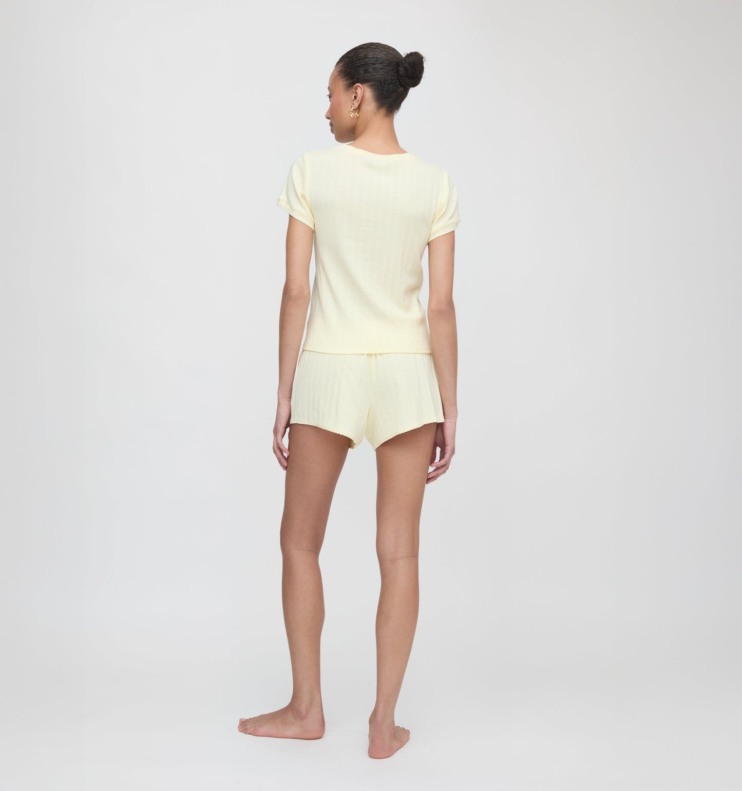 The Coco Pointelle PJ Set - Butter Yellow Pointelle