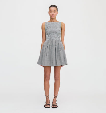 The Cosima Mini Nap Dress - Black/Sand Gingham