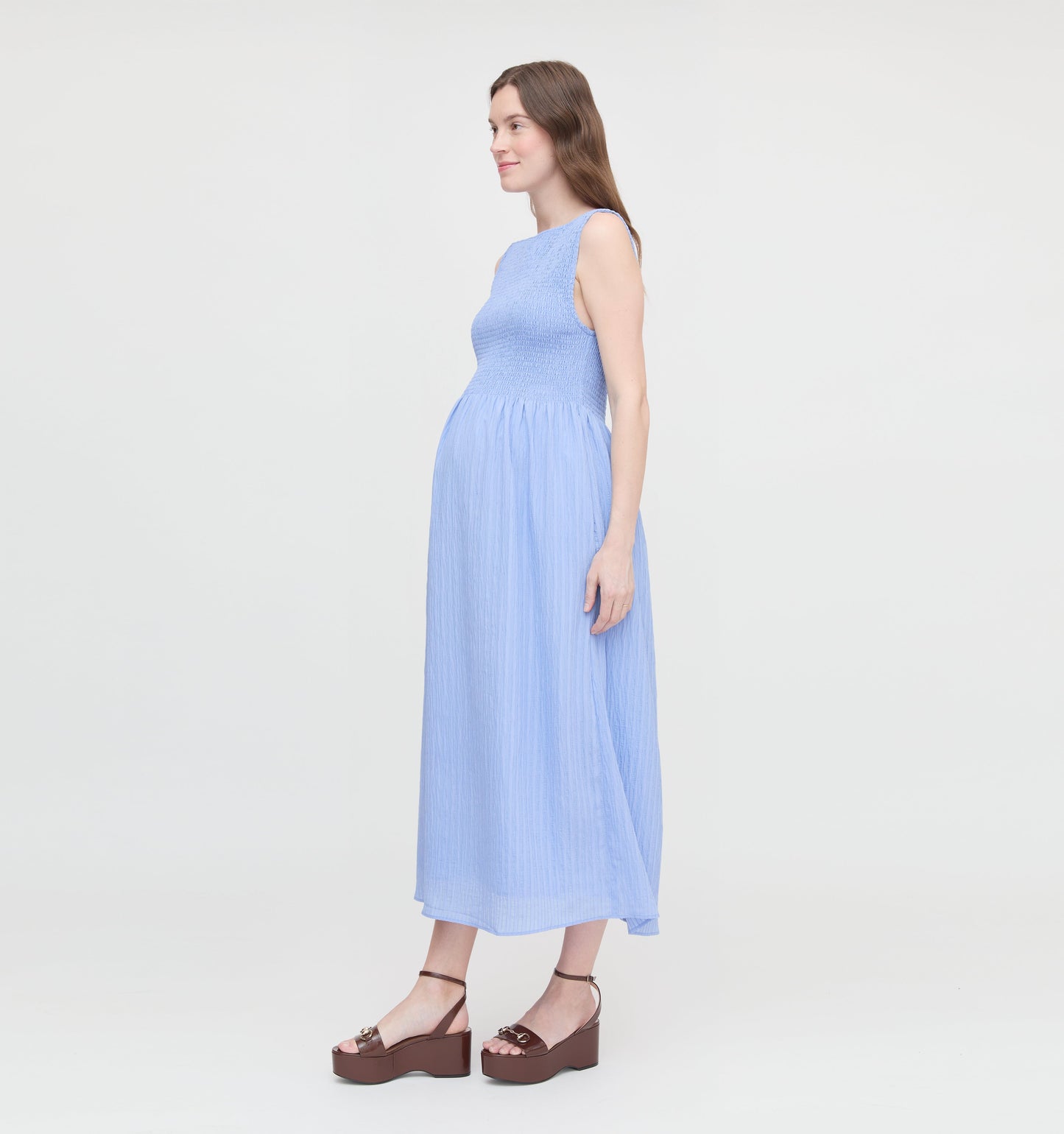 The Maternity Cosima Nap Dress - Bluebird