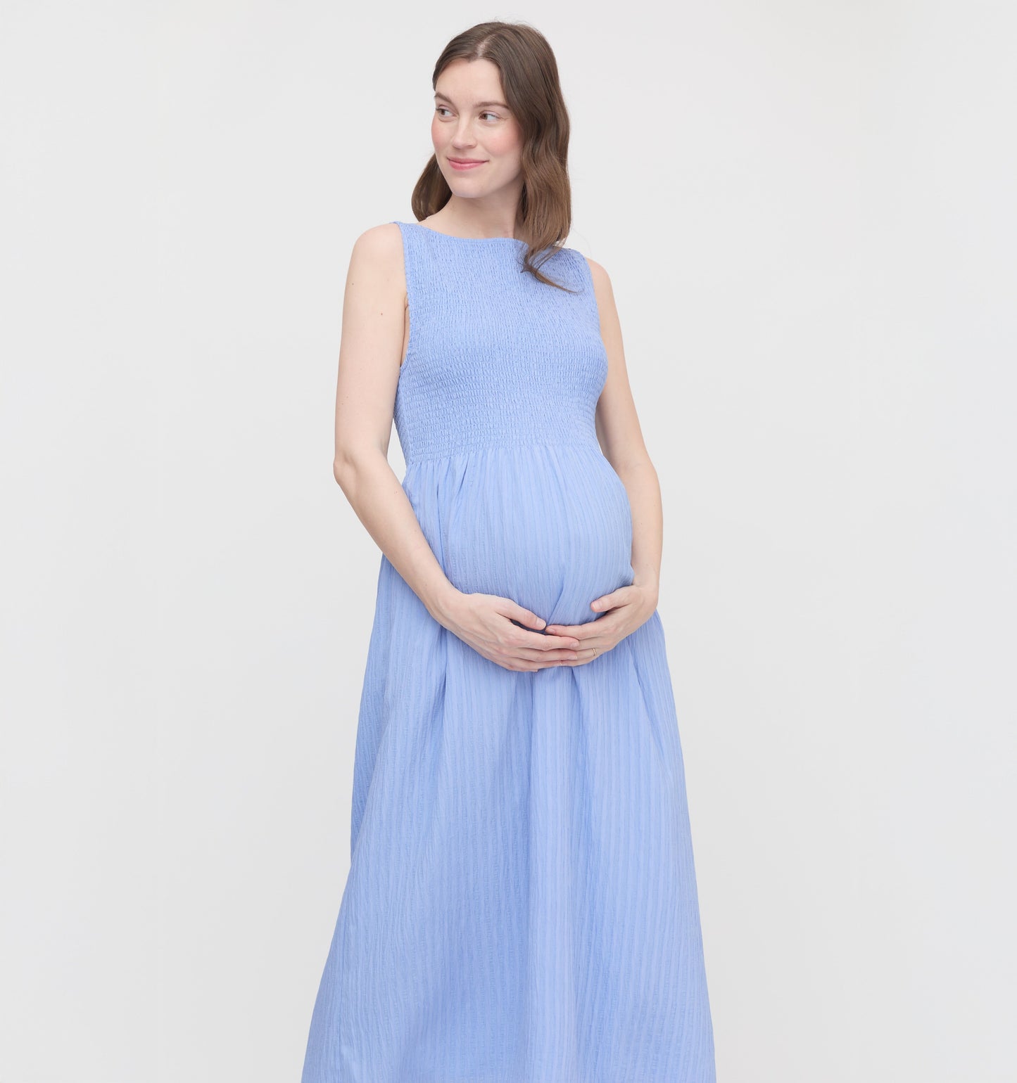 The Maternity Cosima Nap Dress - Bluebird
