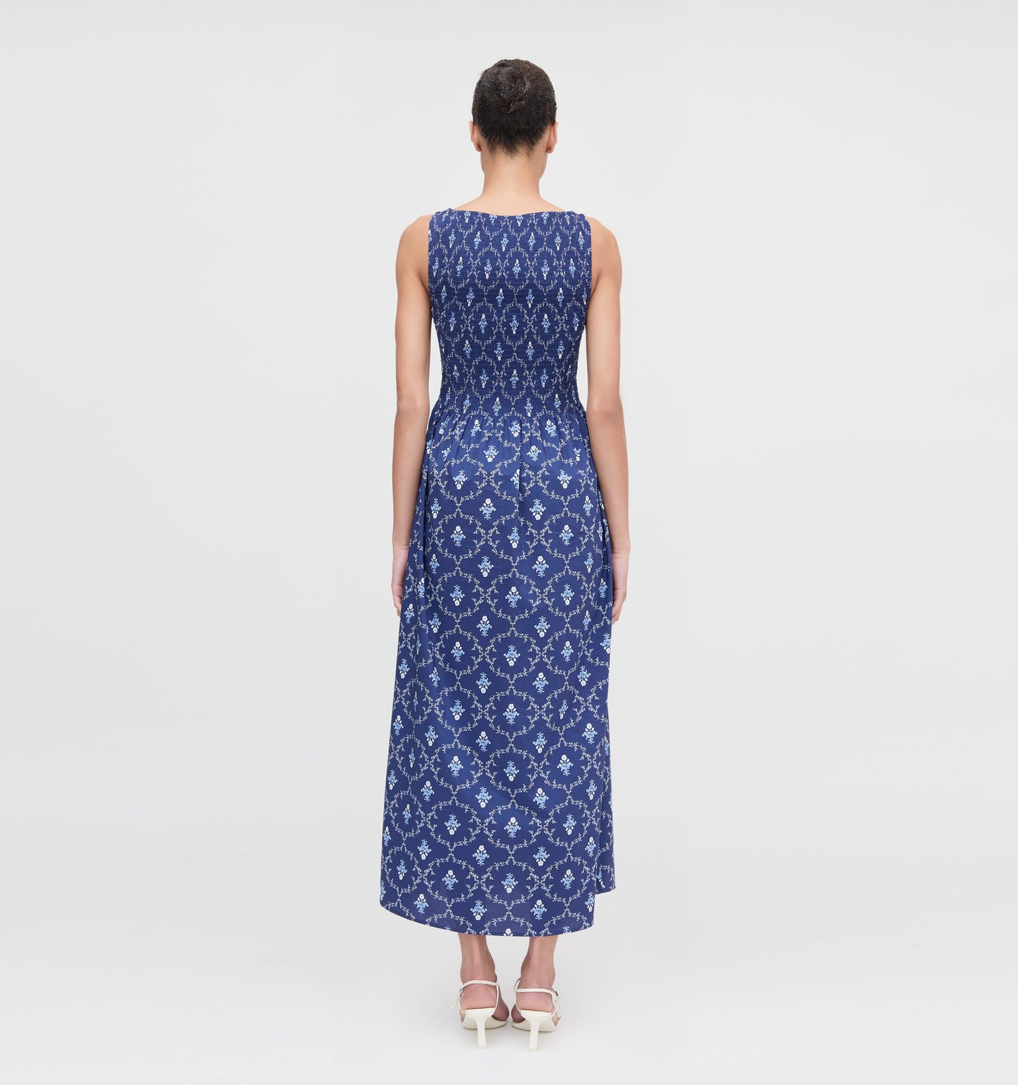 The Cosima Nap Dress - Navy Trellis