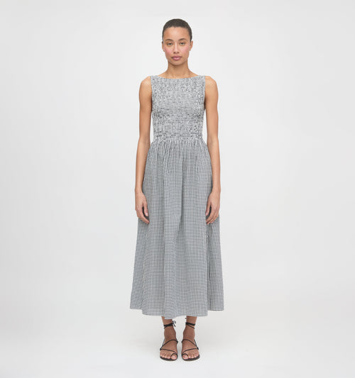 The Cosima Nap Dress - Black/Sand Gingham