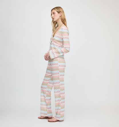 The Delia Top - White Multi Smooth Shimmer Knit