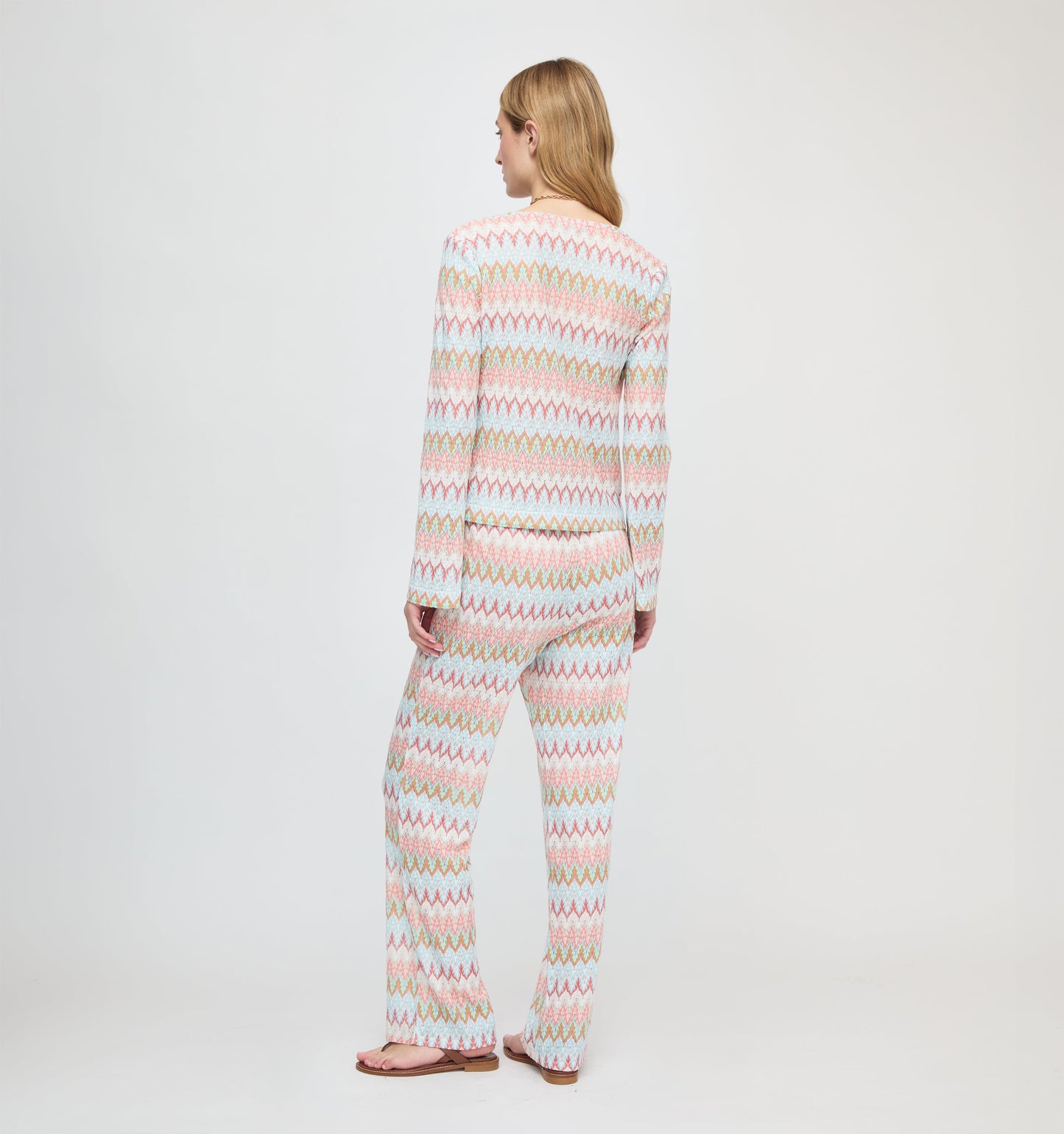 The Delia Top - White Multi Smooth Shimmer Knit