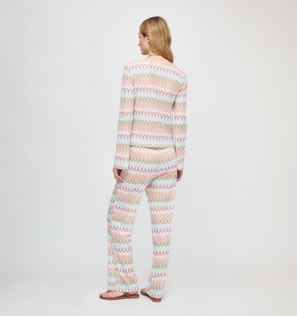 The Delia Top - White Multi Smooth Shimmer Knit