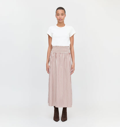 The Delphine Nap Skirt - Rust Stripe