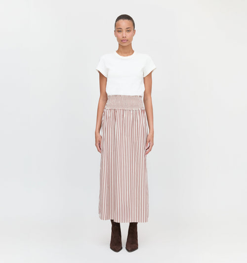 The Delphine Nap Skirt - Rust Stripe