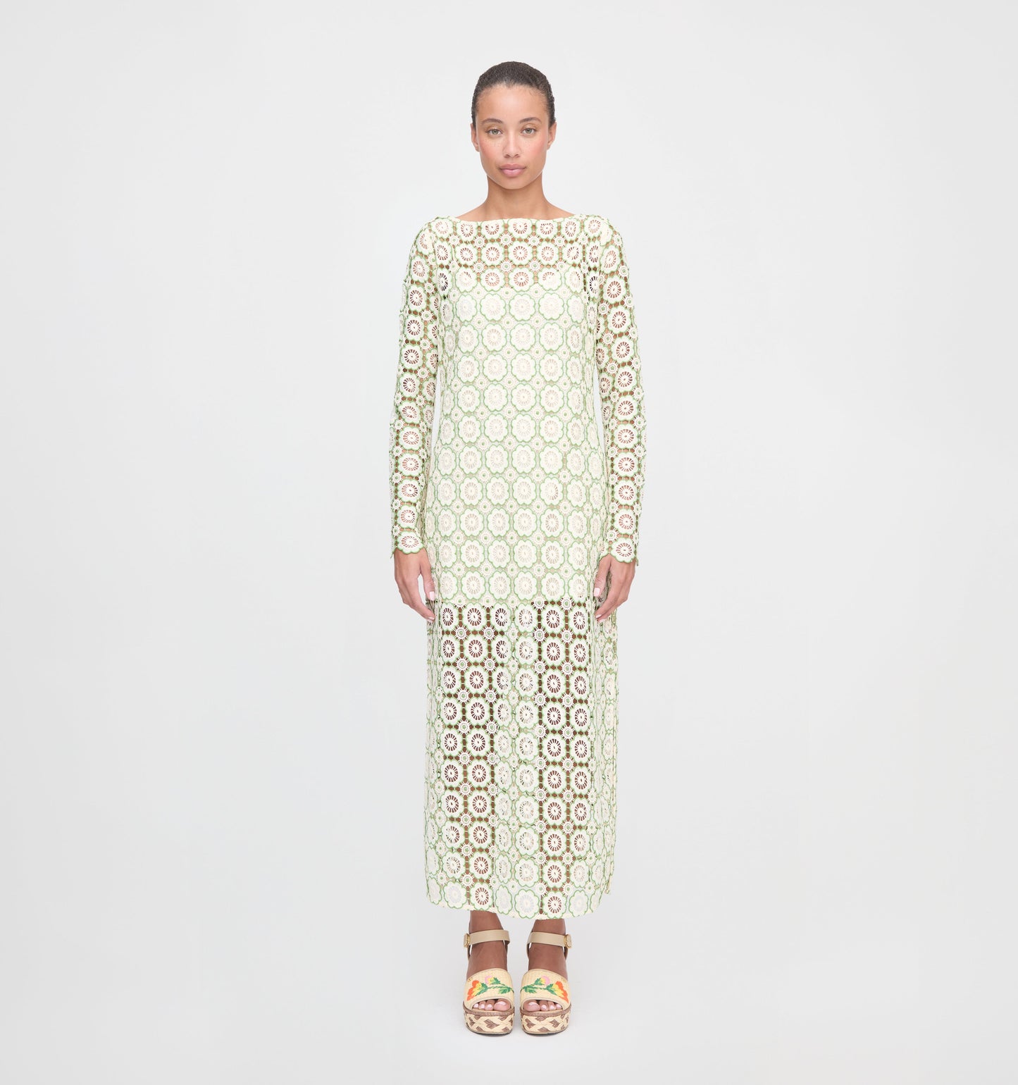 The Eliza Dress - Green Dahlia Lace